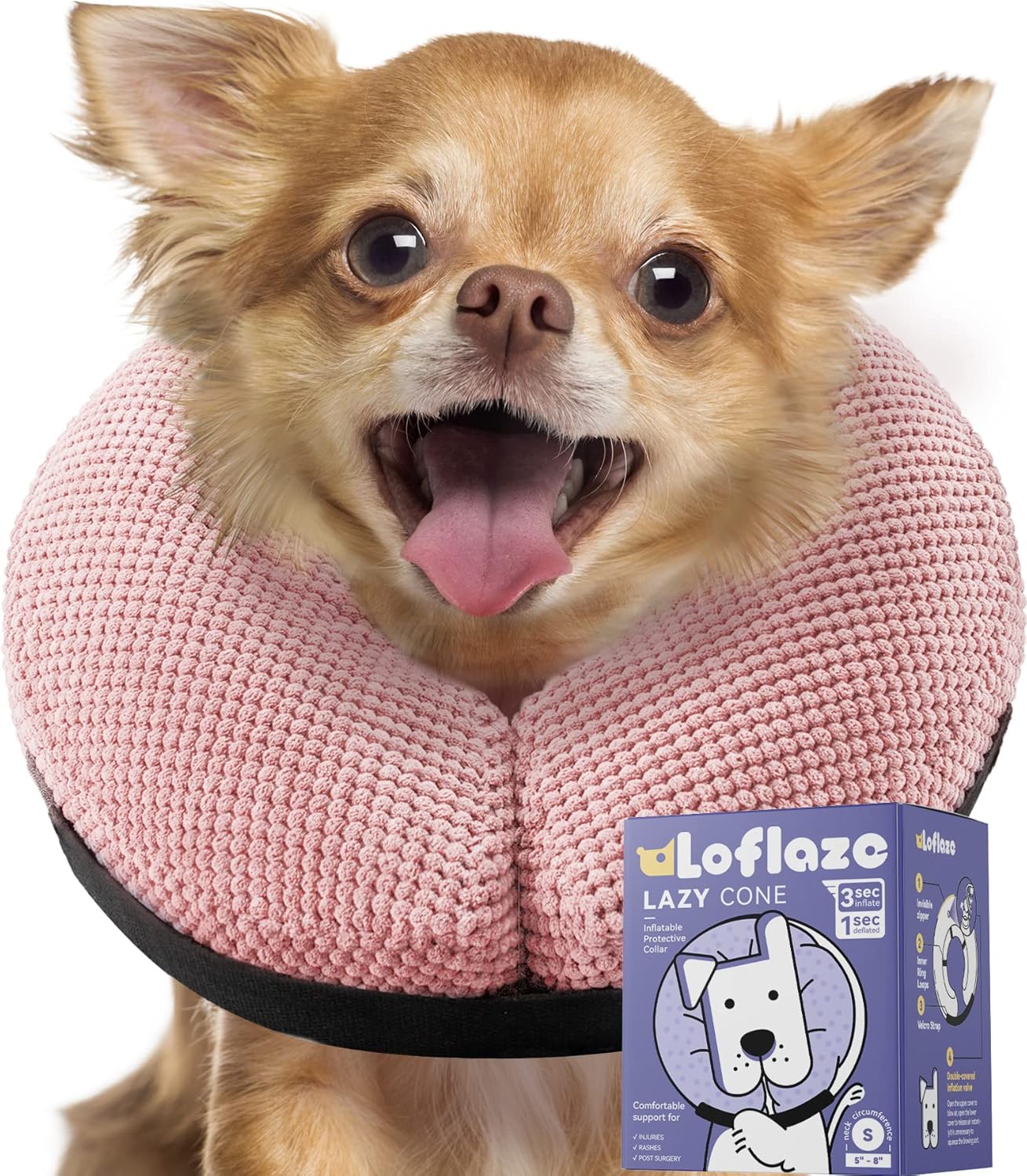 Soft Inflatable Dog Cone for Large Medium Small Dogs Cats - Neck Donut, E Collar...