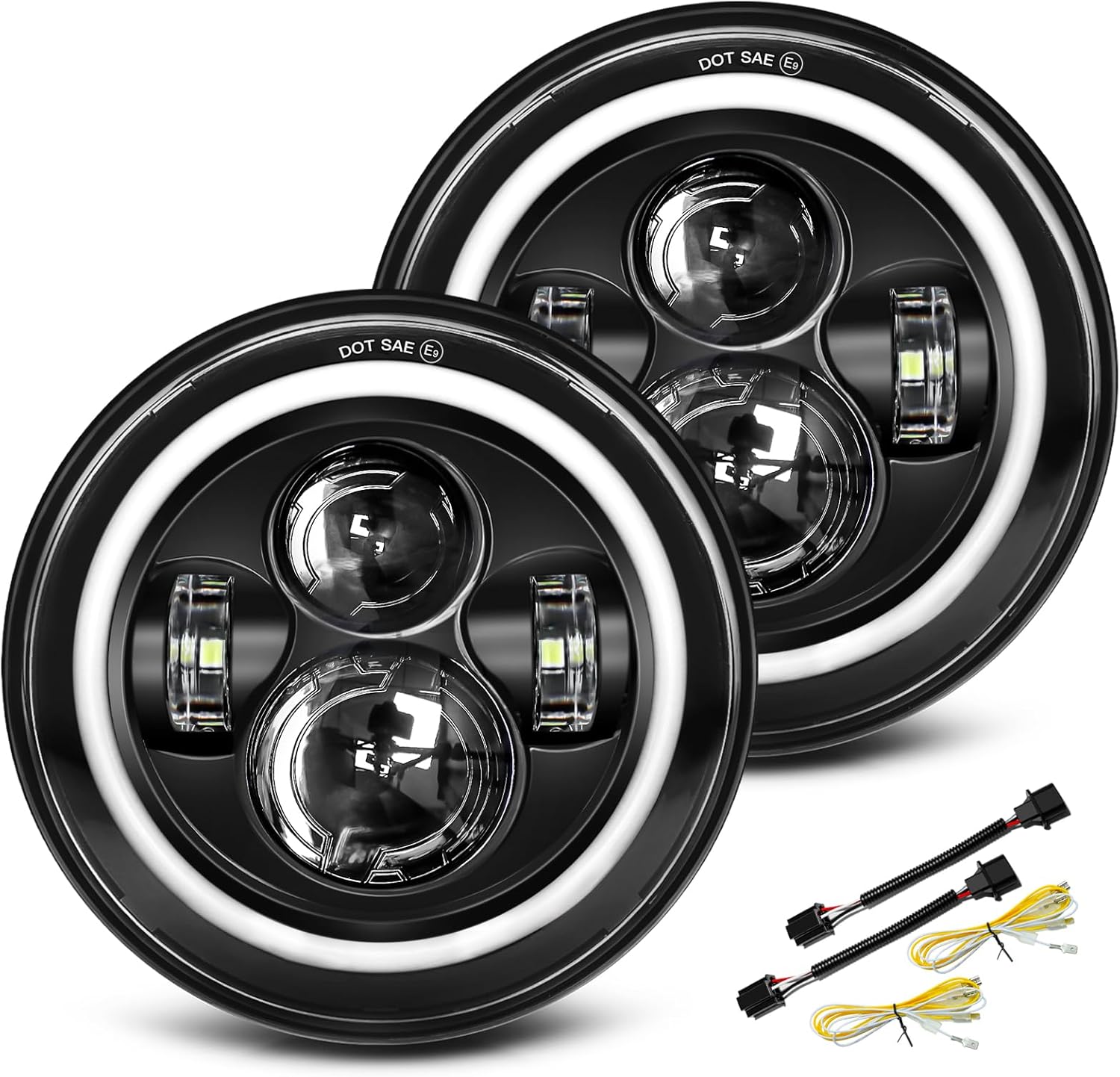 UNI-SHINE Projector 7 inch Led Headlight Round DOT Approved H6024 Led Headlight...