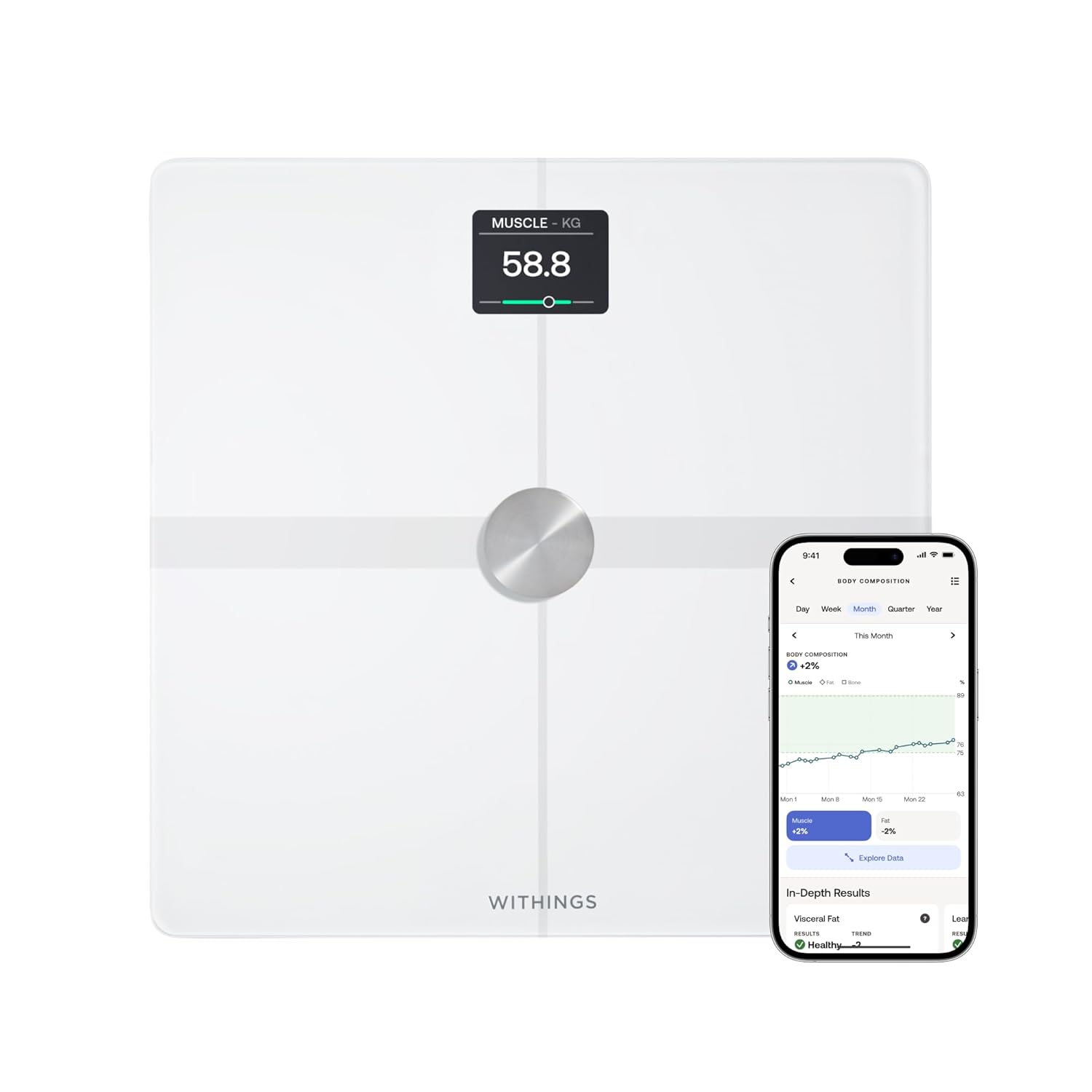 WITHINGS Body Smart - Accurate Scale for Body Weight and Fat Percentage, Body Co...