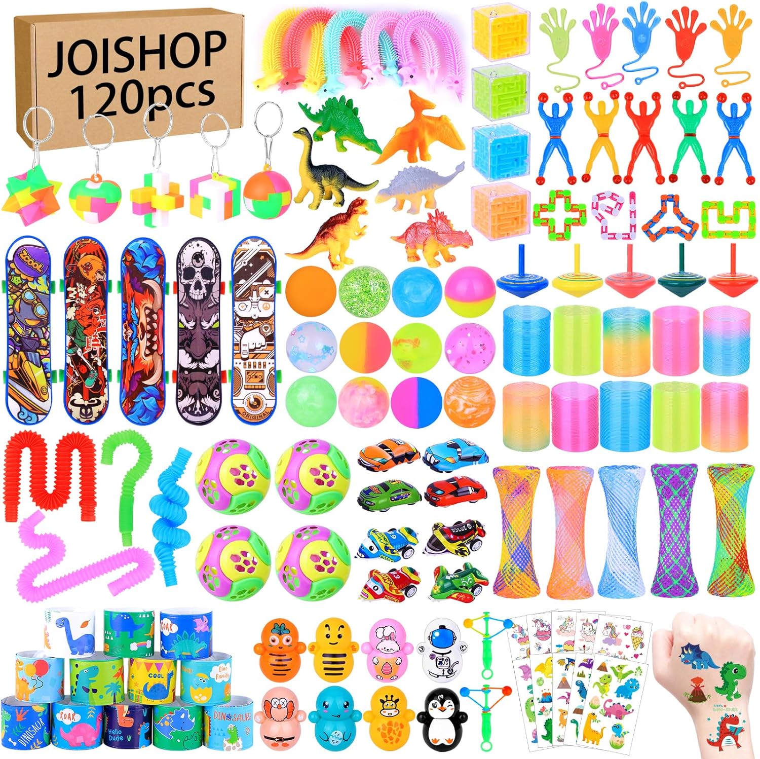 JOISHOP 120Pcs Party Bag Fillers Unisex Prize Box Toys Assortment Toys Classroom...