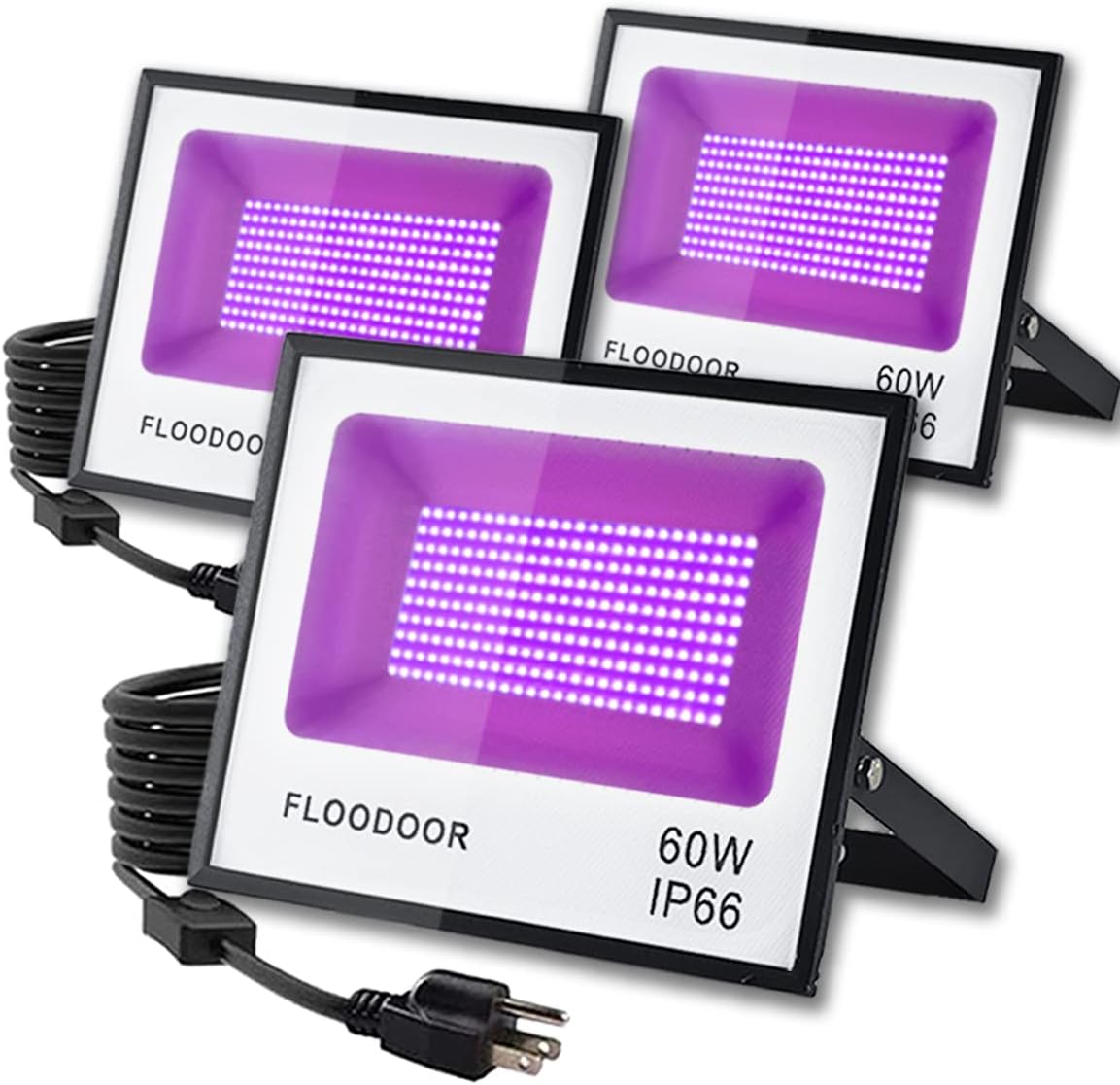 3 Pack 60W Black Lights, Special Black Lights for Glow Party, High-Quality Water...