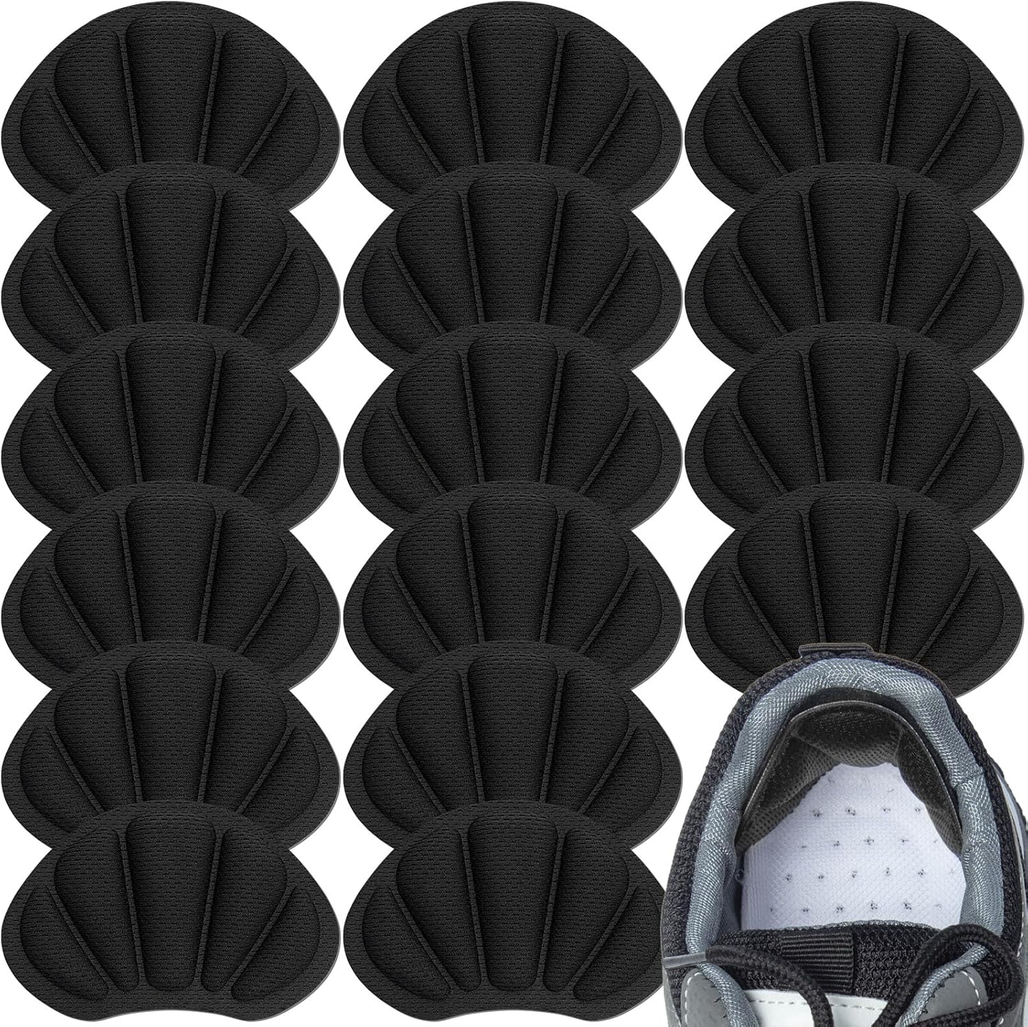 16 Pcs Heel Cushion Pads, Mesh Self-Adhesive Heel Grips Pads for Back of Heel, H...