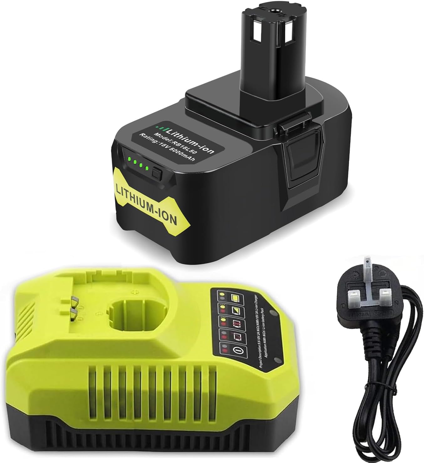 18V 6.0Ah Battery and Charger for Lithium-ion P102 Battery Replacement and P117...