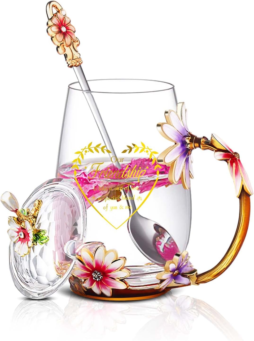 Luka Tech Friendship Gifts for Women,Friend Gifts for Women,Lovely Flower Tea Cu...