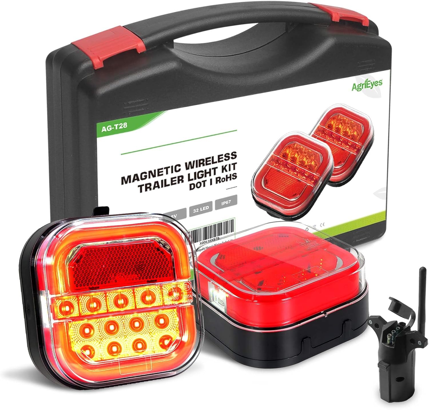 Agrieyes Halo Wireless Trailer Lights, 2 Mounting Options Magnetic Trailer Light...