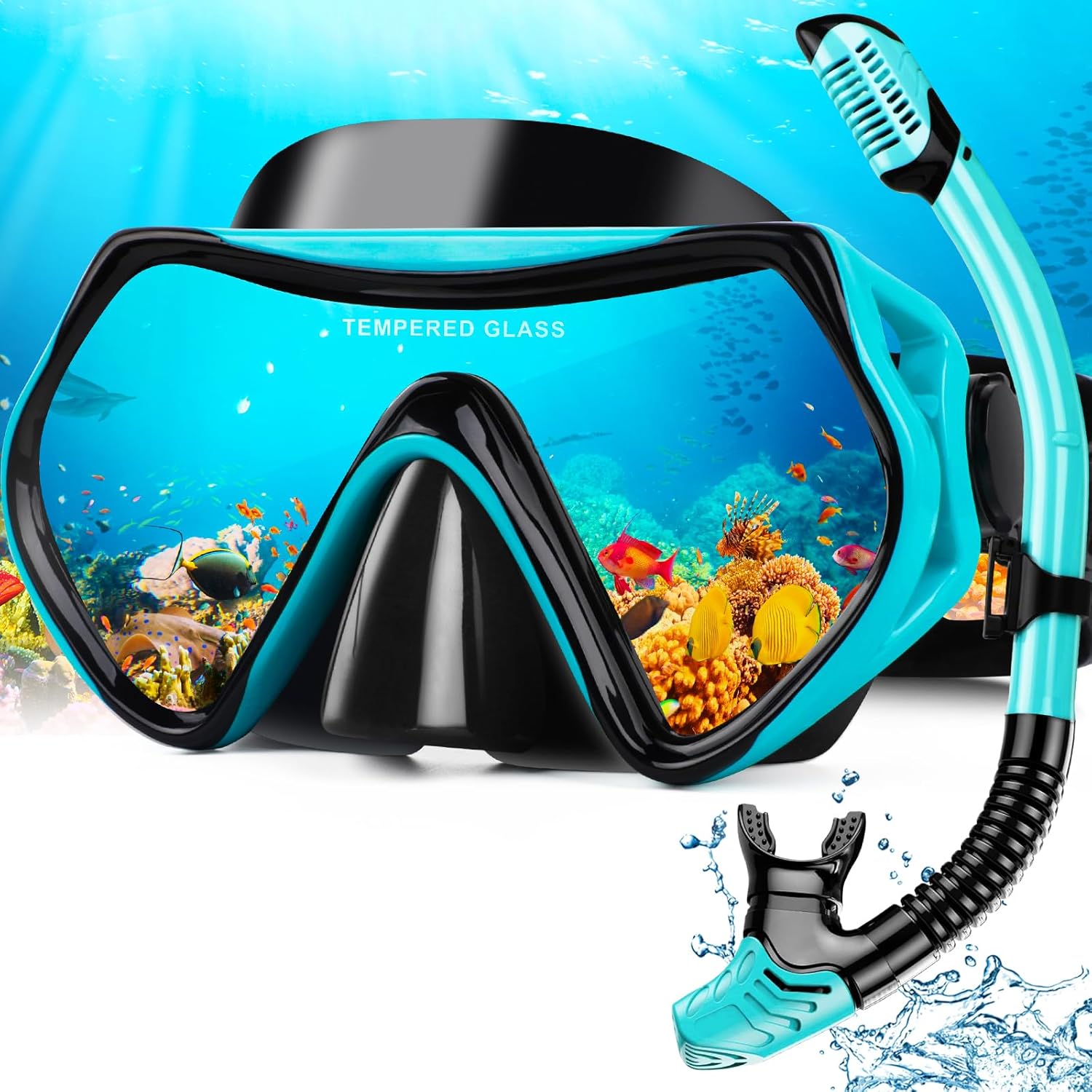 Hydomi Snorkel Set Adults 180° Panoramic Anti-Fog...