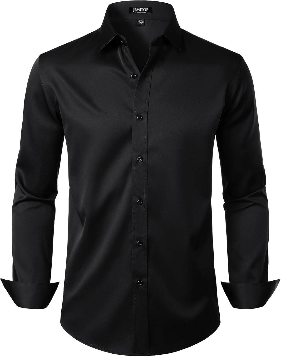 Men's Stretch Wrinkle Free Dress Shirts Formal Prom Wedding Slim Fit Long Sleeve...