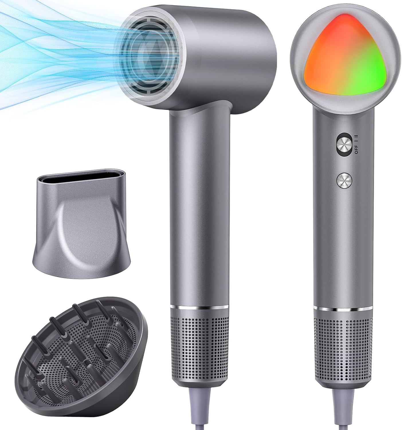 Hair Dryer, 160000 RPM Portable Professional Ionic Hair Dryer with 500 Million N...