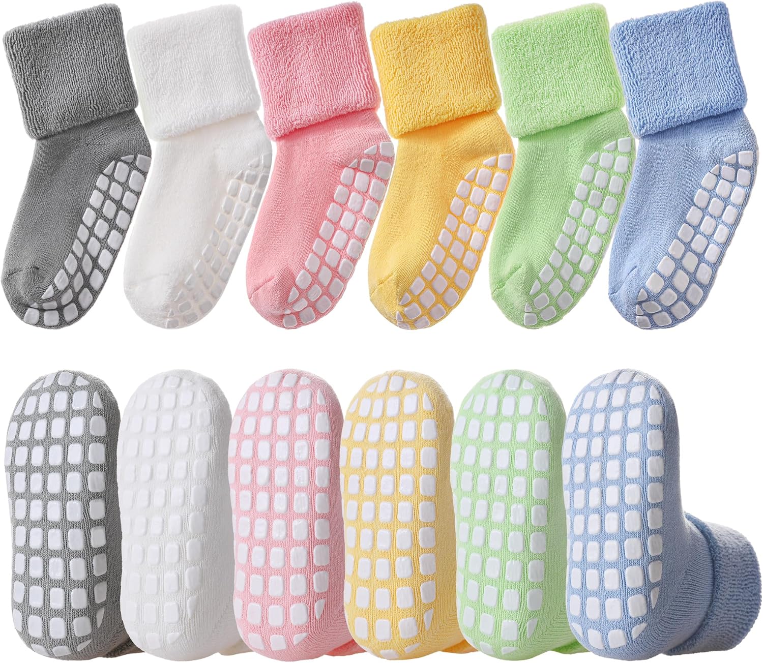 LANLEO Baby Girls Boys Non Slip Socks with Grips Toddler Kids Unisex Warm Thick...