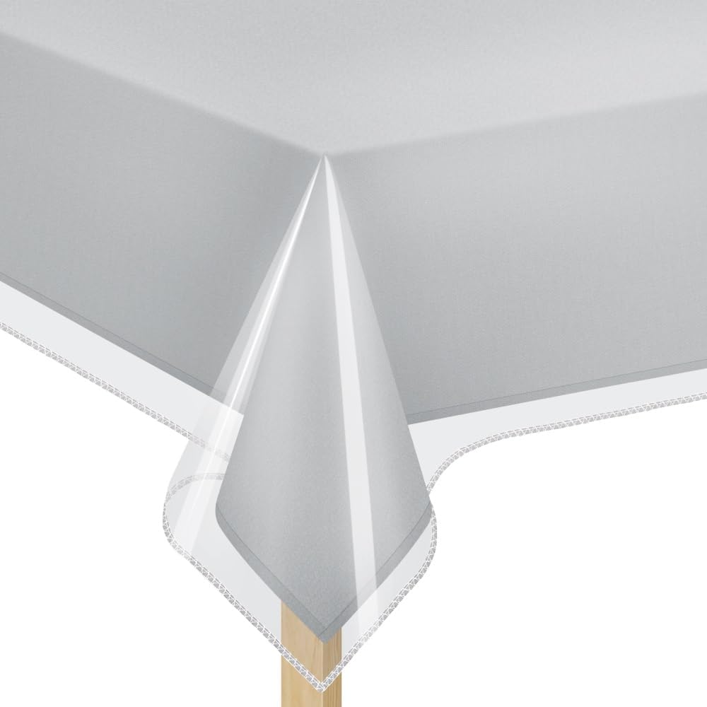 Elaine Karen Clear Plastic Table Cover Protector 100% Waterproof Table Protector...