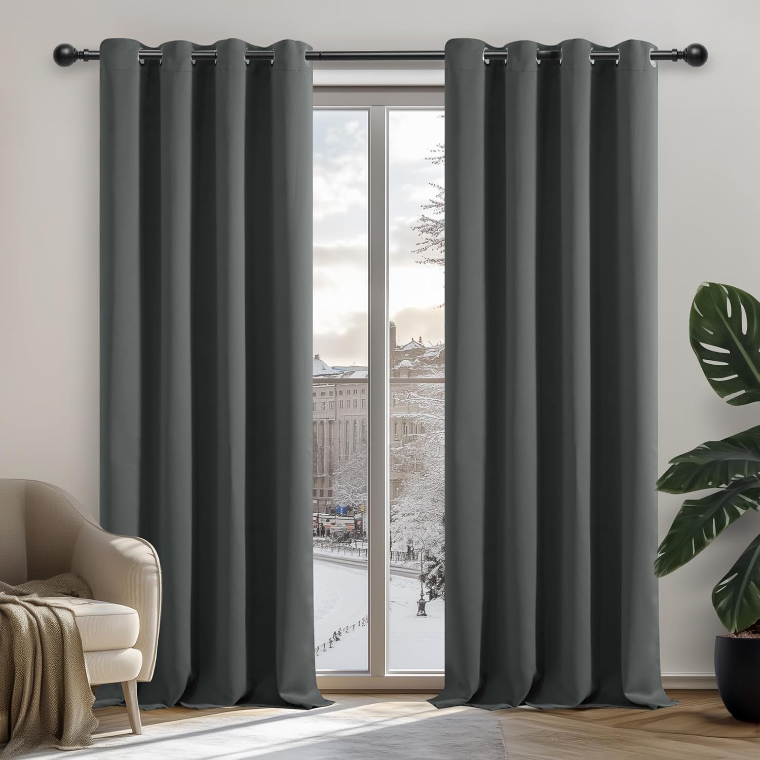 High-Quality Deconovo Super Soft Curtains, Special Ring Top Eyelet Blackout Curt...