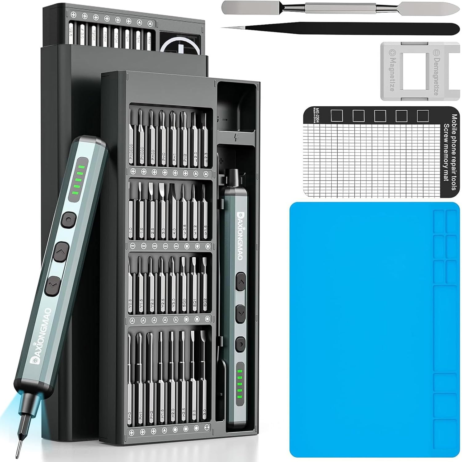 Electric Screwdriver, Precision Screwdriver Set, 64-in-1 Magnetic Bits, 5 Torque...