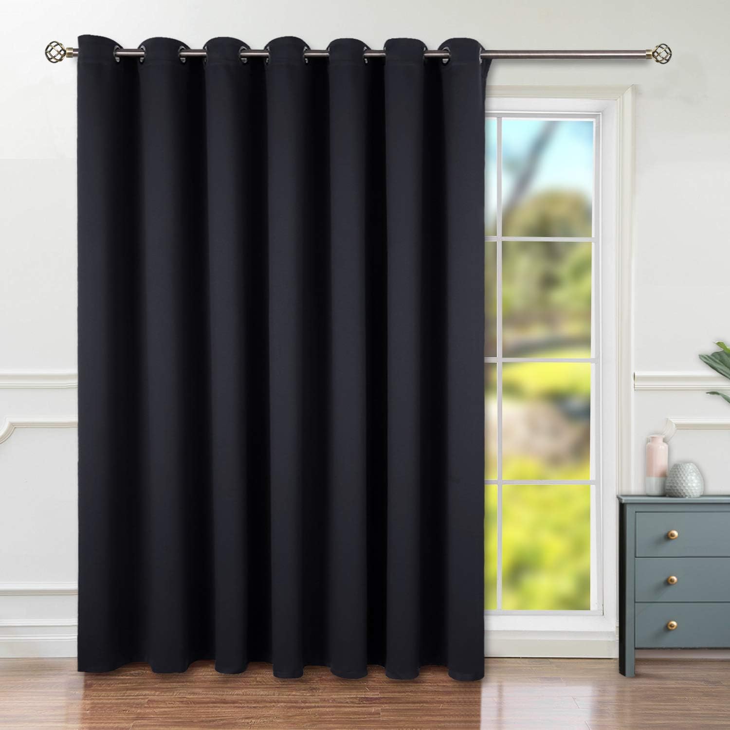 BGment Fashion Sliding Door Curtain 100 X 108 Inches, Wide Thermal Blackout Curt...