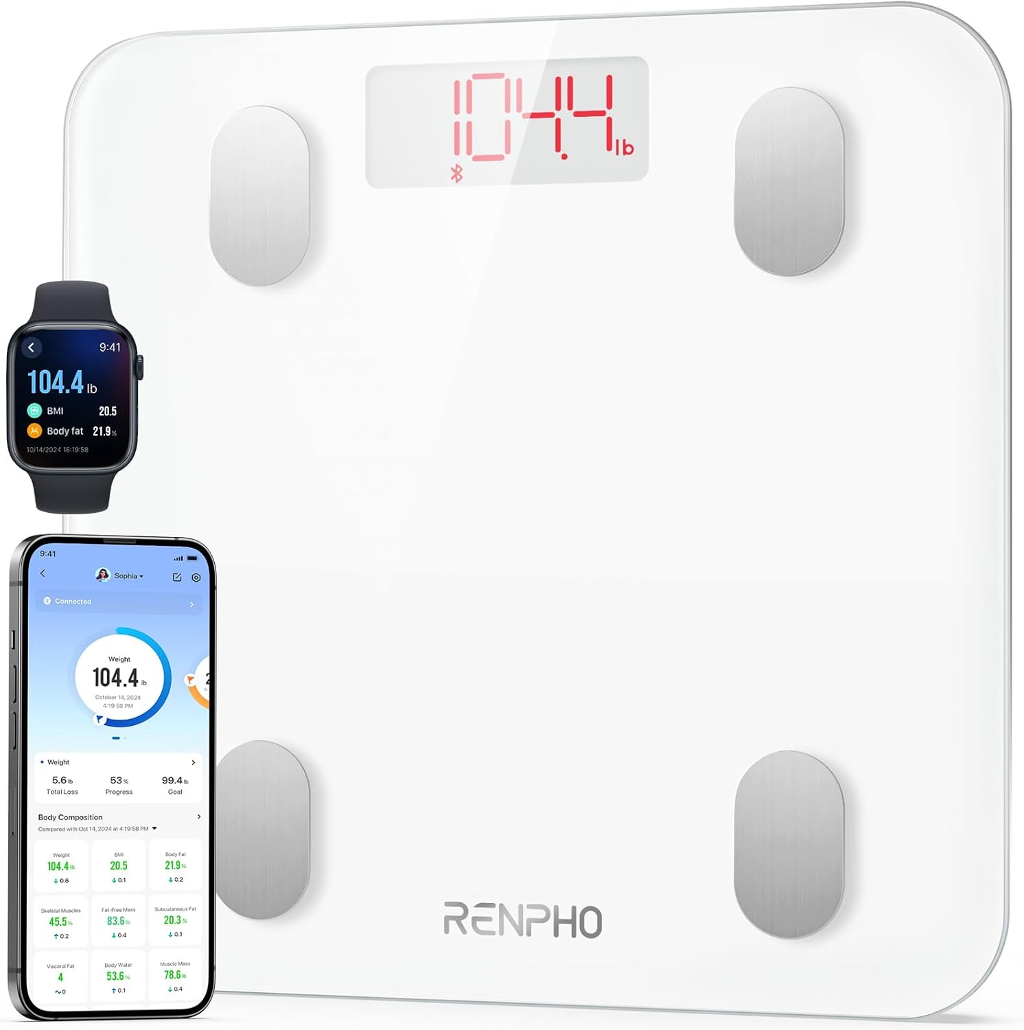 RENPHO Smart Scales for Body Weight, Digital Weigh...