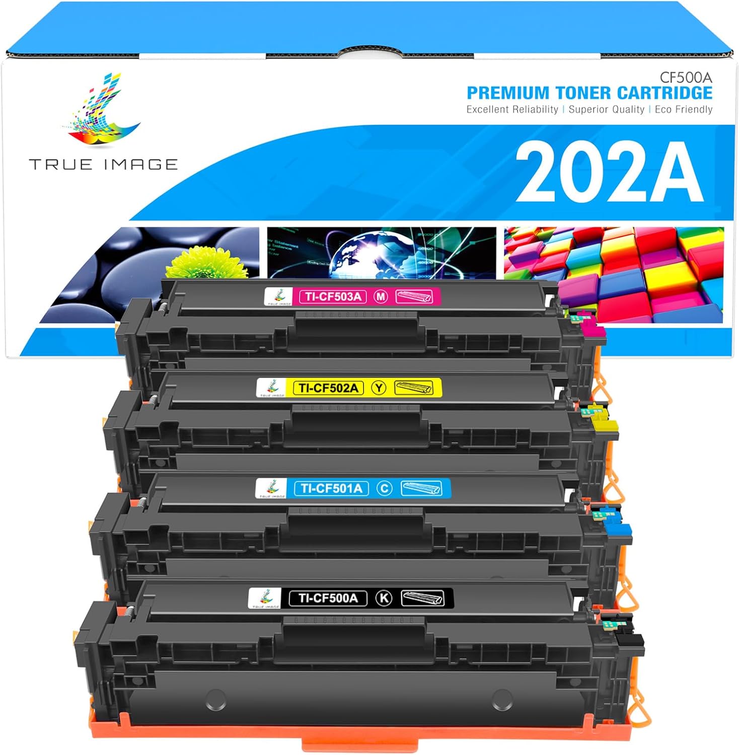 TRUE IMAGE Compatible Toner Cartridge Replacement for HP 202A CF500A 202X M281fd...