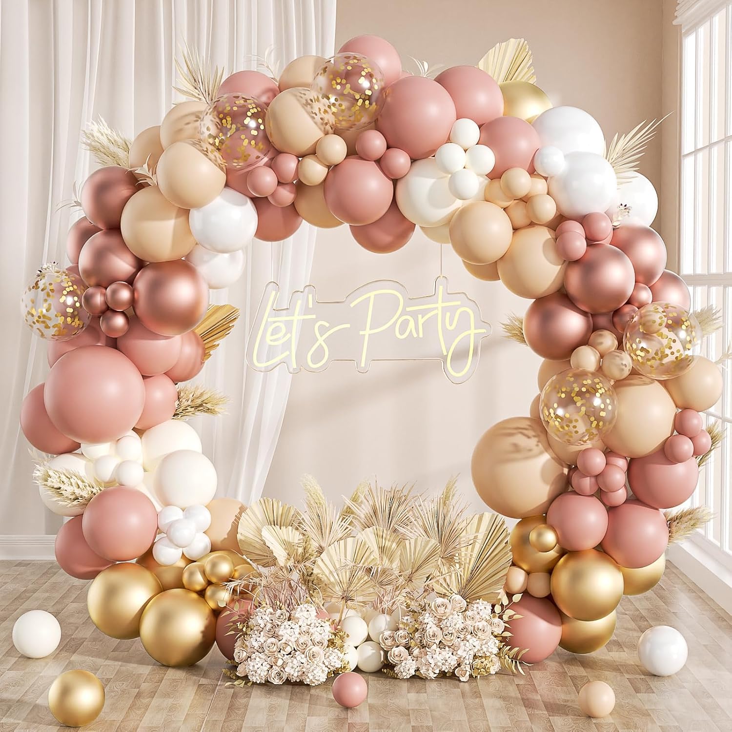 Unique Pink Balloon Arch Kit, Special 115pcs Blush Pink Party Balloons, Innovati...