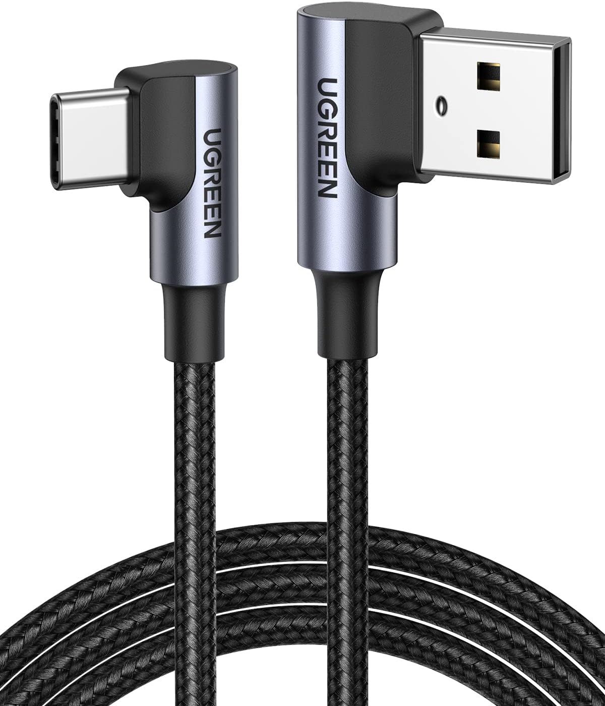 UGREEN USB to USB C Cable Right Angle 3A 90 Degree USB C Charger Cable Fast Char...