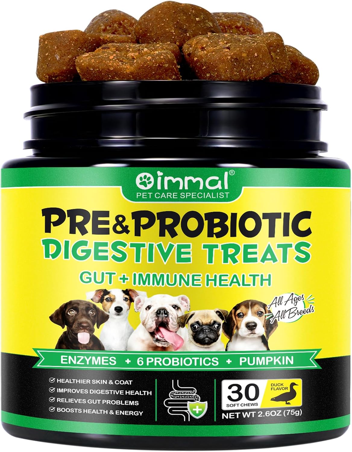 Probiotics for Dogs, 30 Probiotic Tablets for Dogs, Dog Probiotics for Gut Healt...