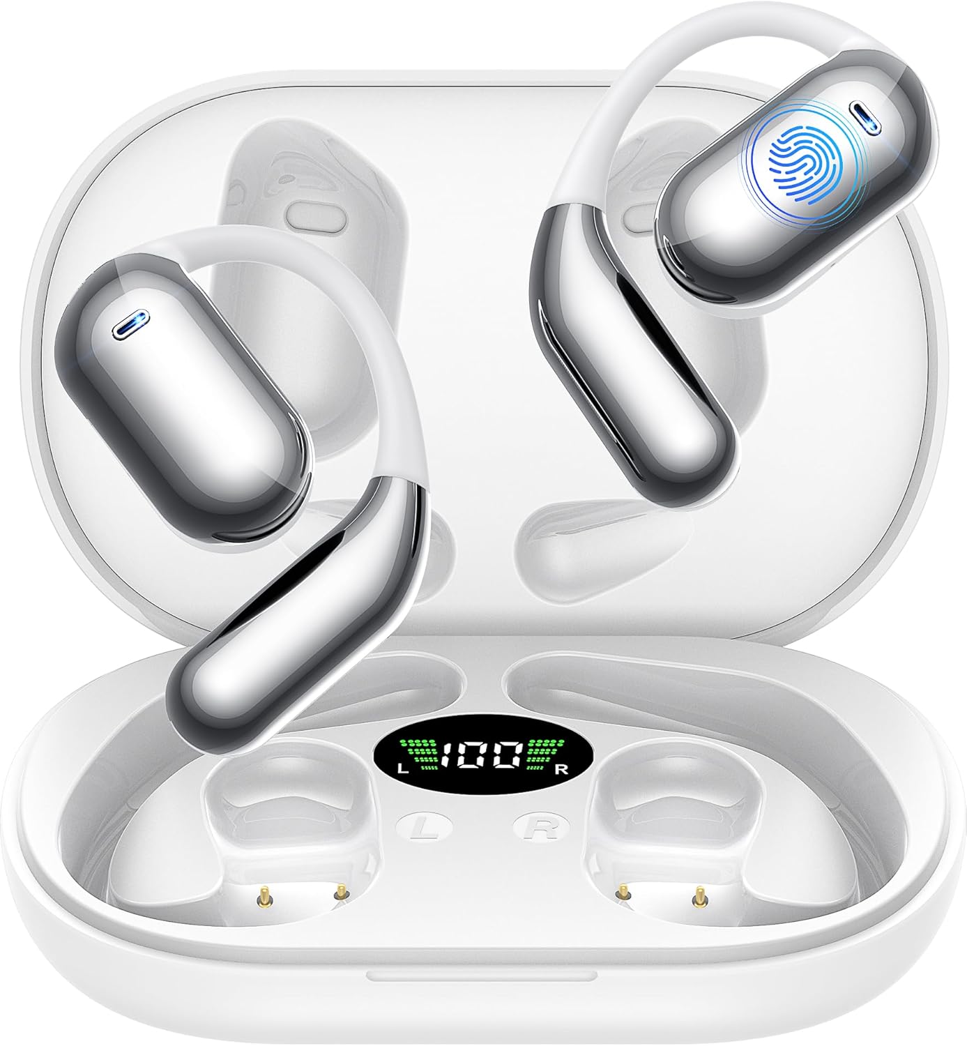 Ultra Open Ear Earbuds - Bone Conduction Headphones Wireless Bluetooth, Waterpro...