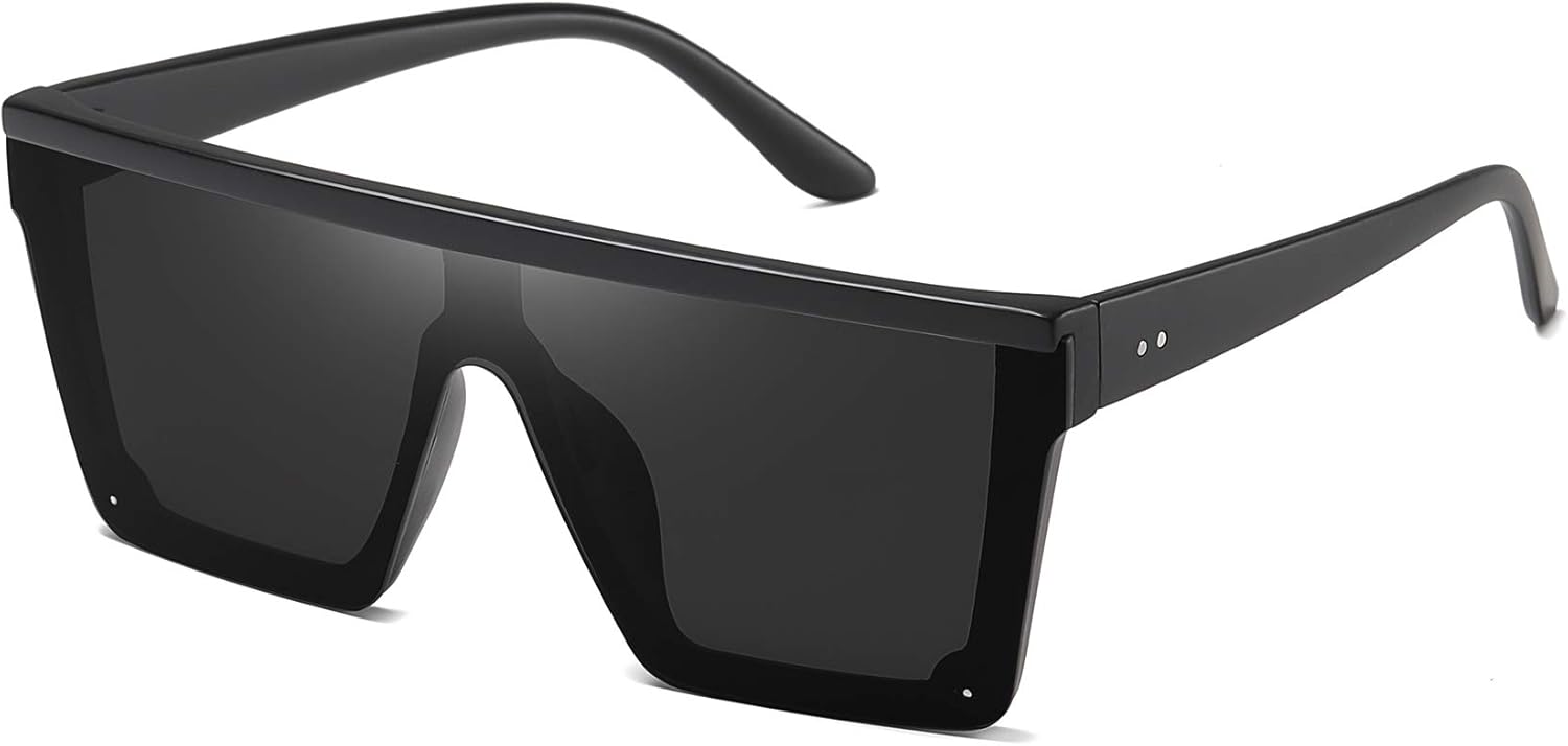 STORYCOAST Square Sunglasses for Women Men Fashion Big Frame Flat Top Sun Glasse...