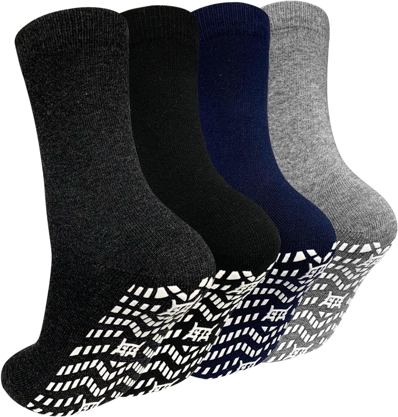 ZAKASA Non-slip Mens Slipper Socks: Grip Socks Mens Cotton Hospital Anti Skid So...
