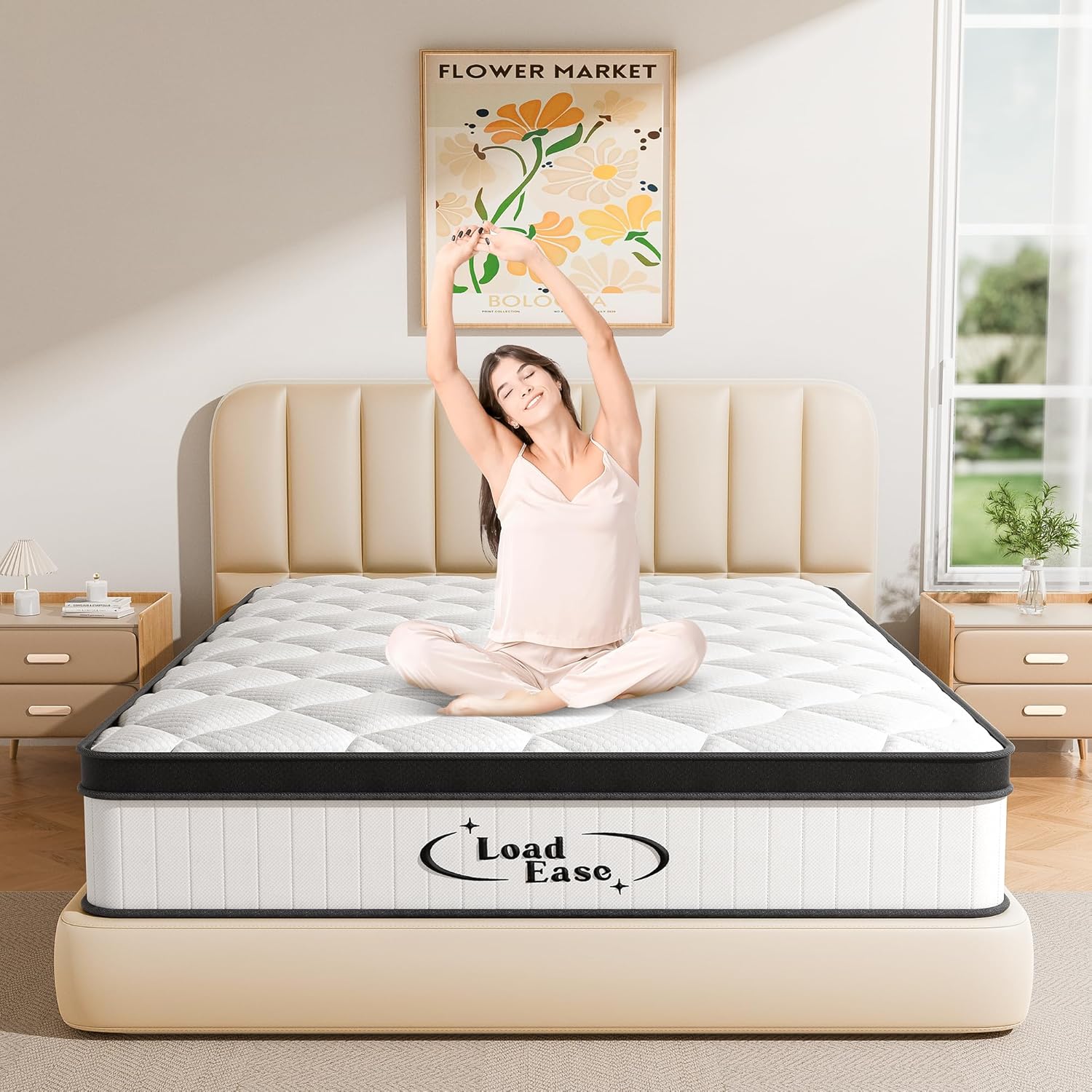 Queen Mattress, 12 Inch Mattress Queen Size in a Box, Hybrid Memory Foam Mattres...