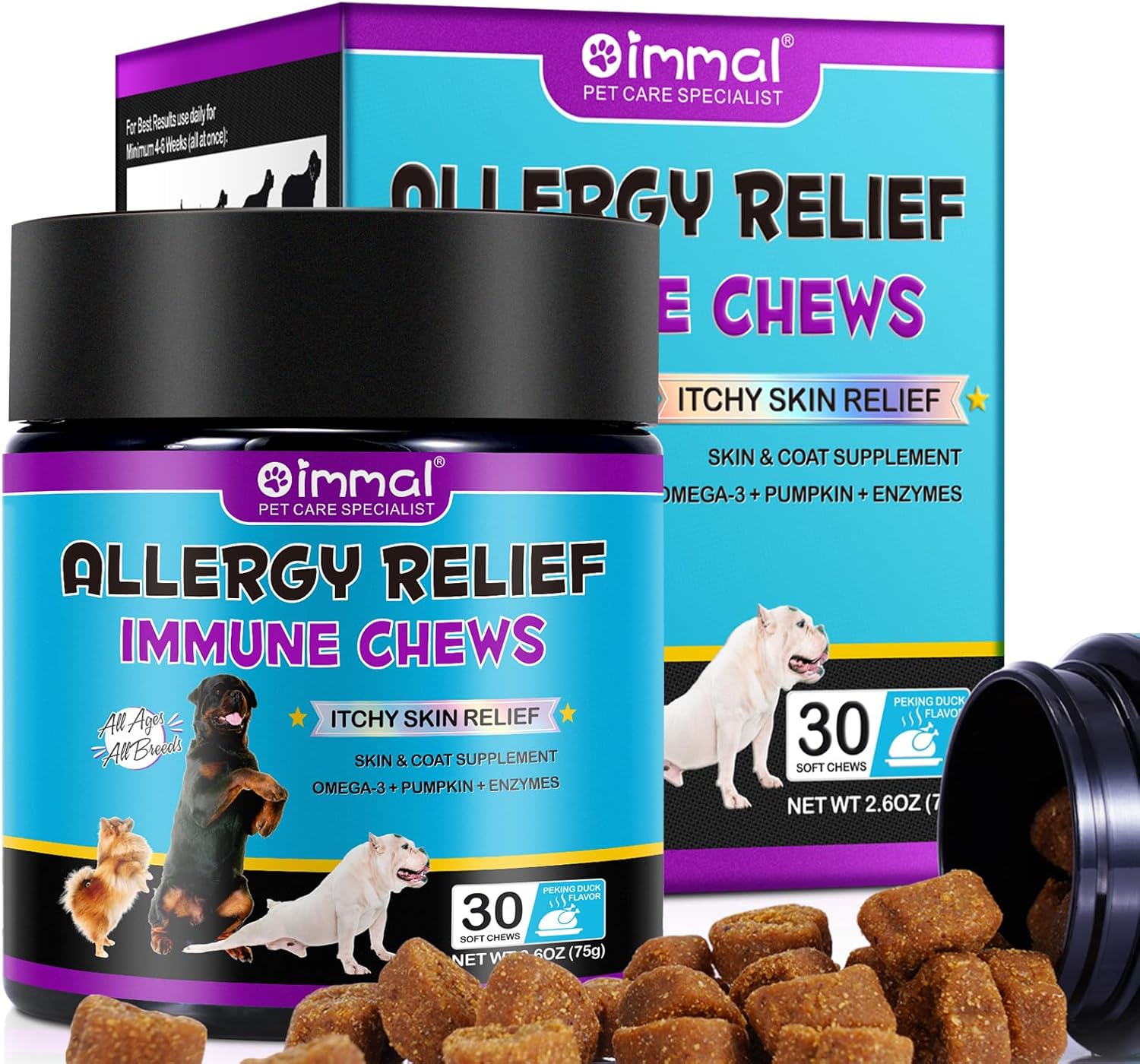 Dog Allergy Relief, Allergy Relief Immune Chews, Anti Itch for Dogs, Eyes, Ears,...
