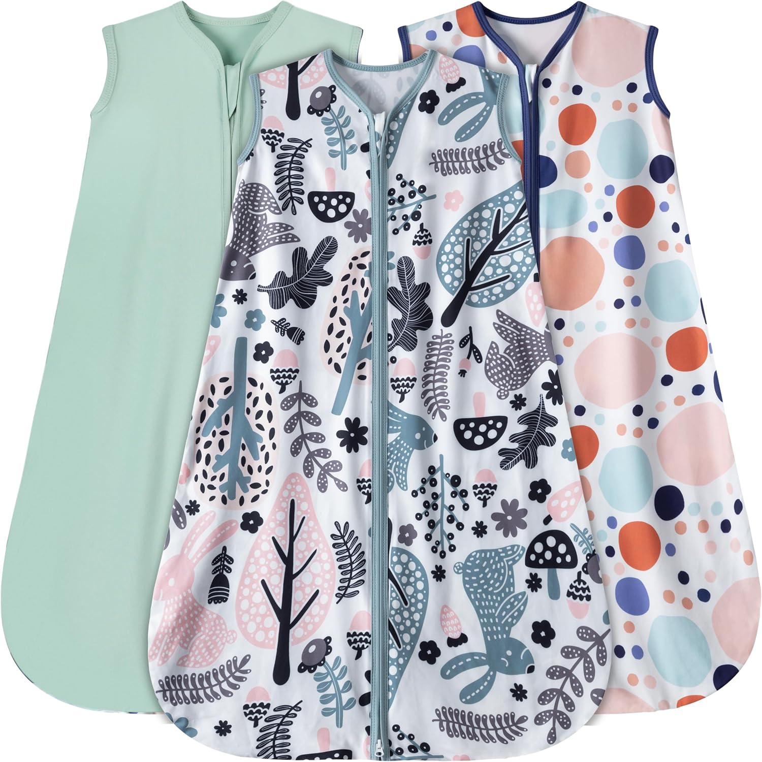 Baby Sleep Sack 6-12 Months 3 Pack Baby Wearable Blanket 100% Rayon Cotton 2-Way...