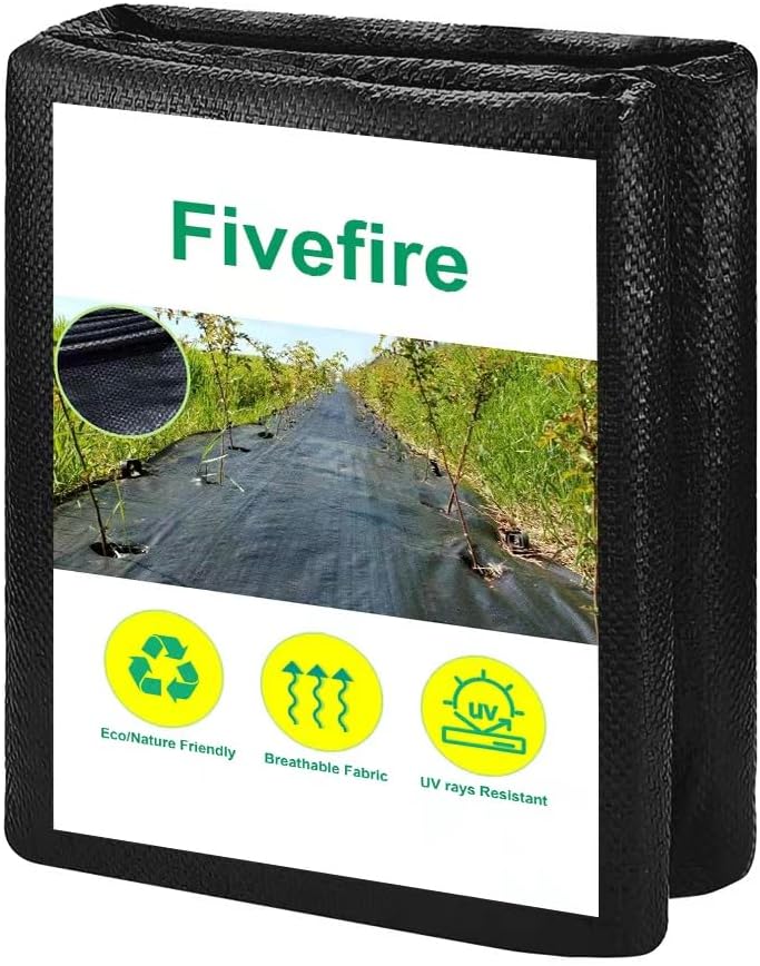 FiveFire Ground Cover Weed Membrane Heavy Duty Landscape Ground Cover Membrane f...