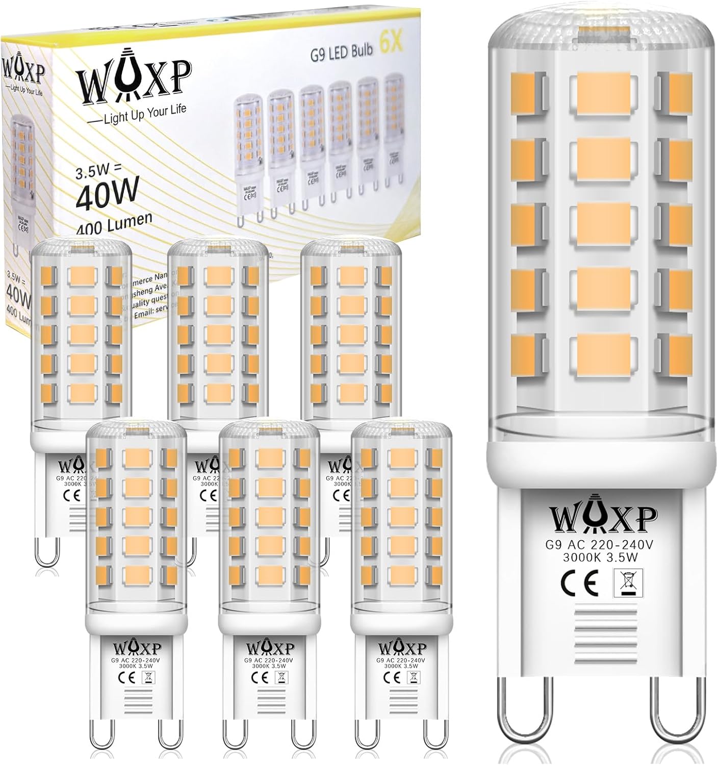 G9 LED Bulbs Warm White 3.5W, 3000K, 400lm, Equivalent G9 Halogen Bulbs 40W, No...