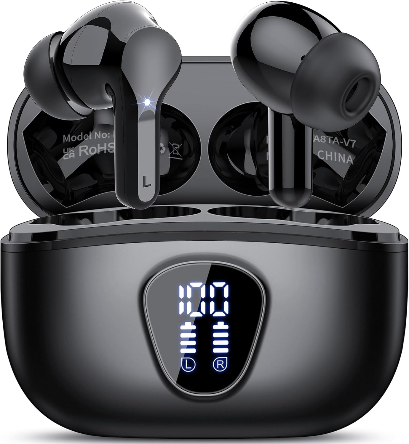 Wireless Earbuds, Bluetooth 5.4 Headphones HiFi Stereo, Bluetooth Earbuds with E...