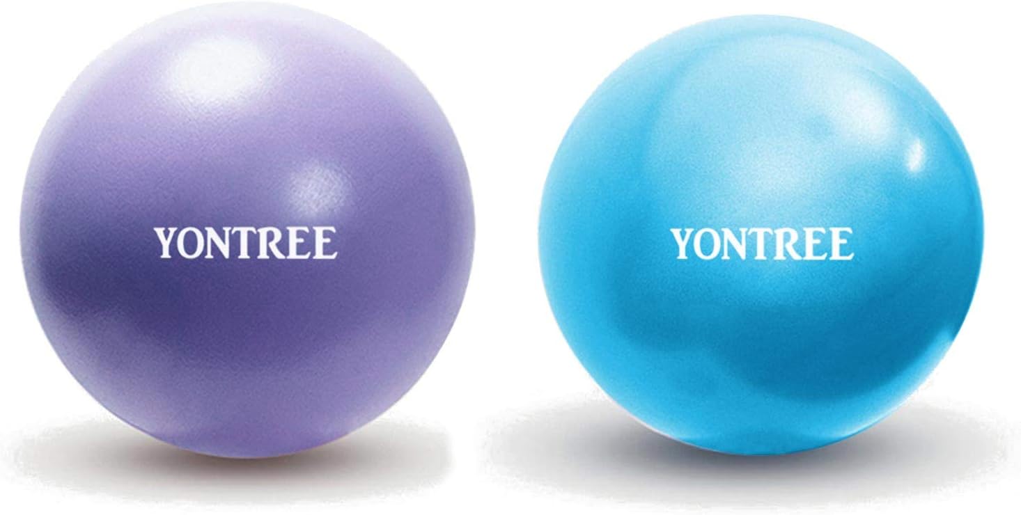 Yontree 2 Pack Soft Pilates Ball, 22-25cm Small Exercise Ball for Yoga, Pilates,...