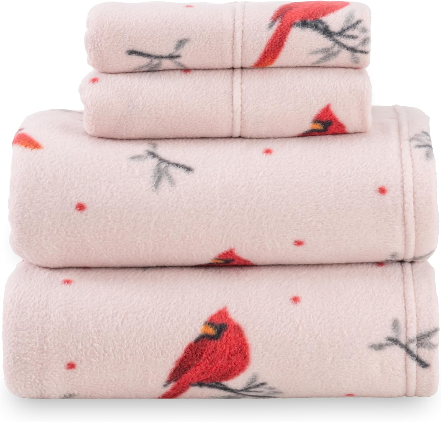 Berkshire Blanket Ultra-Soft Printed Microfleece Knit Sheet Set – 4-Piece Full S...