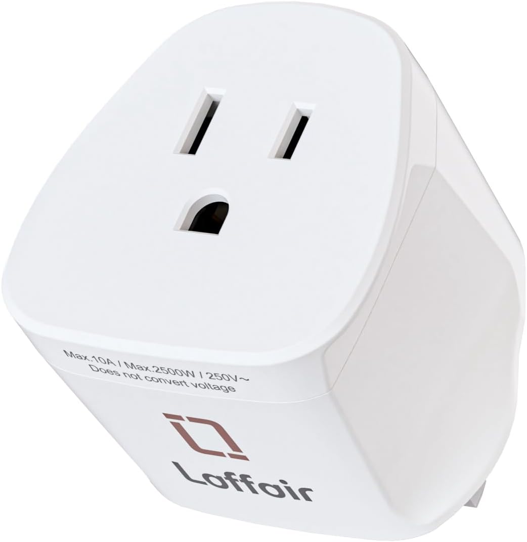 US to UK Plug Adapter by Laffair (1 Pack) - Essential USA to UK Plug Adapter, Ca...