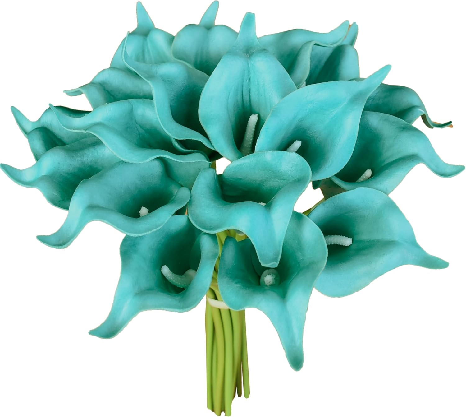 Elegant Mandy's 20pcs Teal Artificial Calla Lily, Special Silk Fake Flowers for...