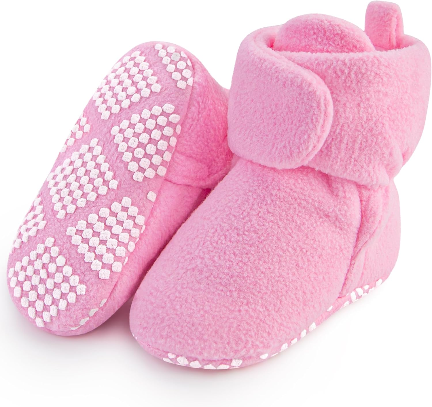 Pro Goleem Fleece Baby Booties, Warm Cozy Baby Slippers, Stay On Sock Shoes, Eas...