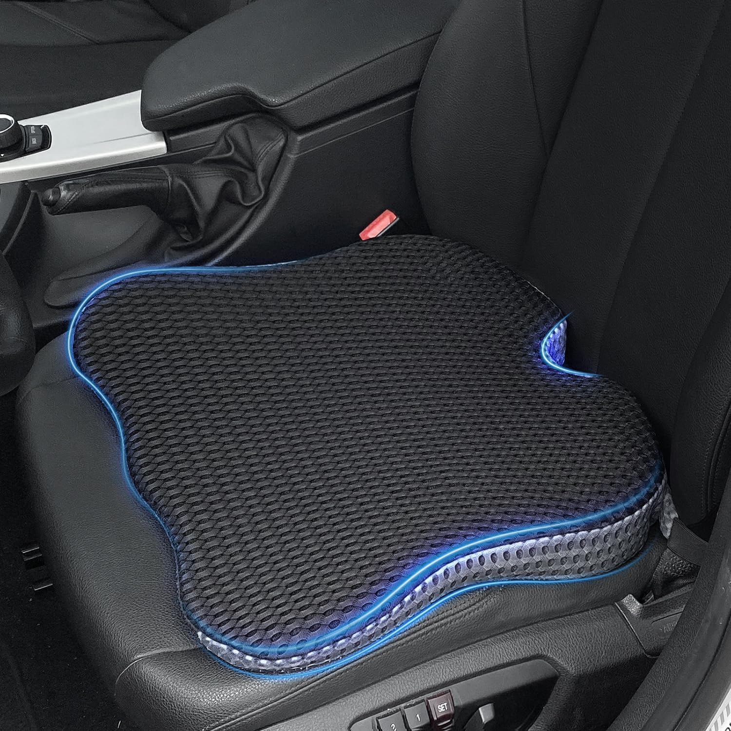 QUTOOL Car Seat Cushion Car Wedge Booster Cushion Memory Foam Car Seat Pad Breat...