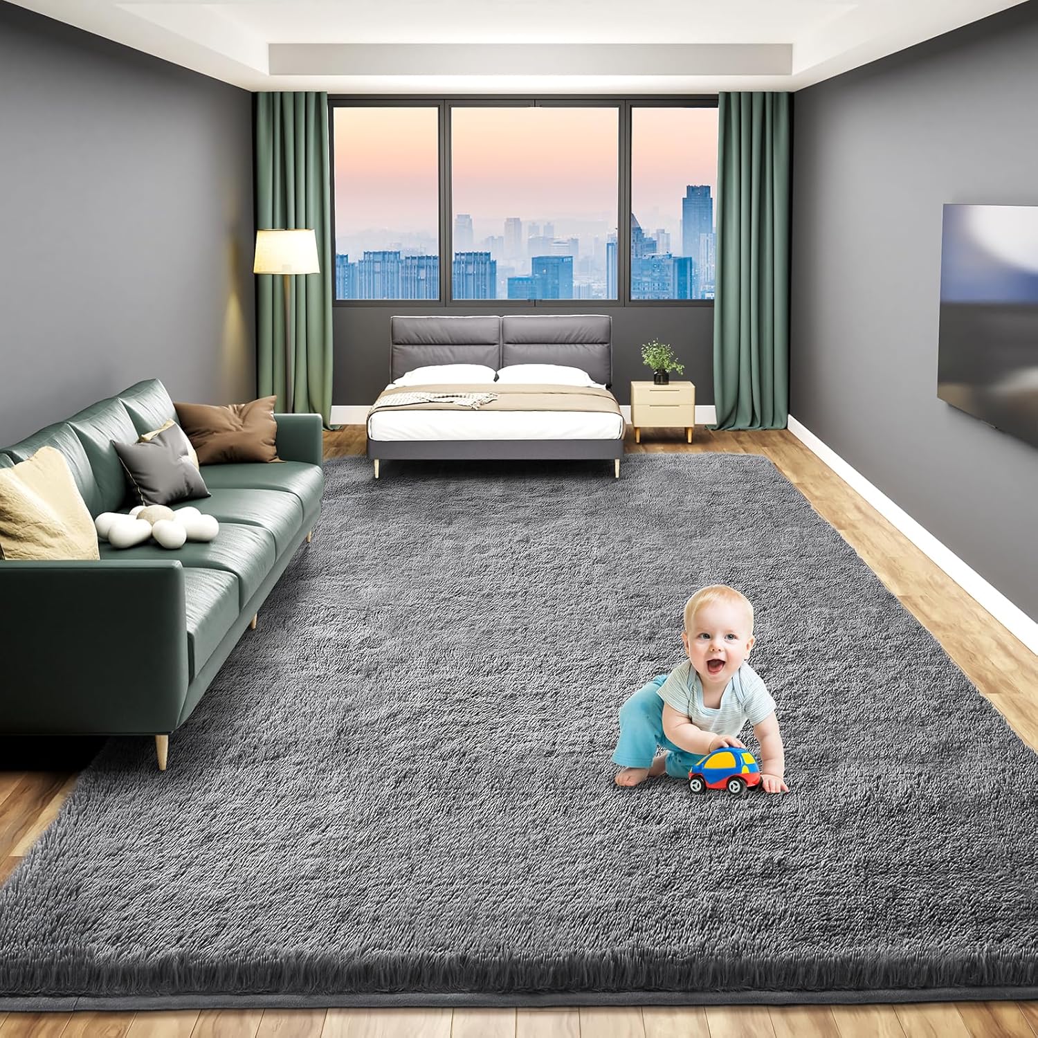 Large 8x10 Area Rugs for Living Room, Luxury Fluffy Shag Fuzzy Plush Soft Modern...