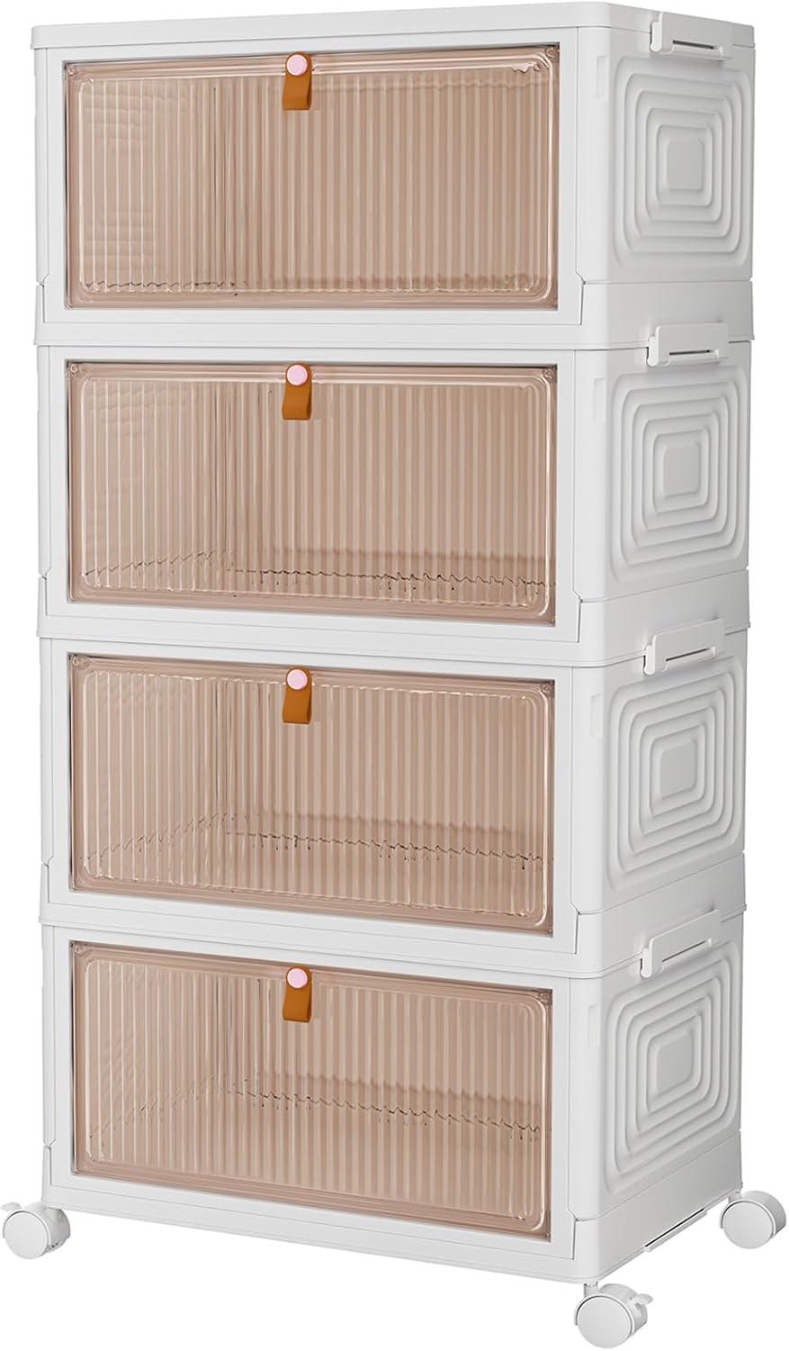PurKeep Storage Boxes with Lid - 23L*4 Tier Plastic Storage Box with Lid, Stacka...