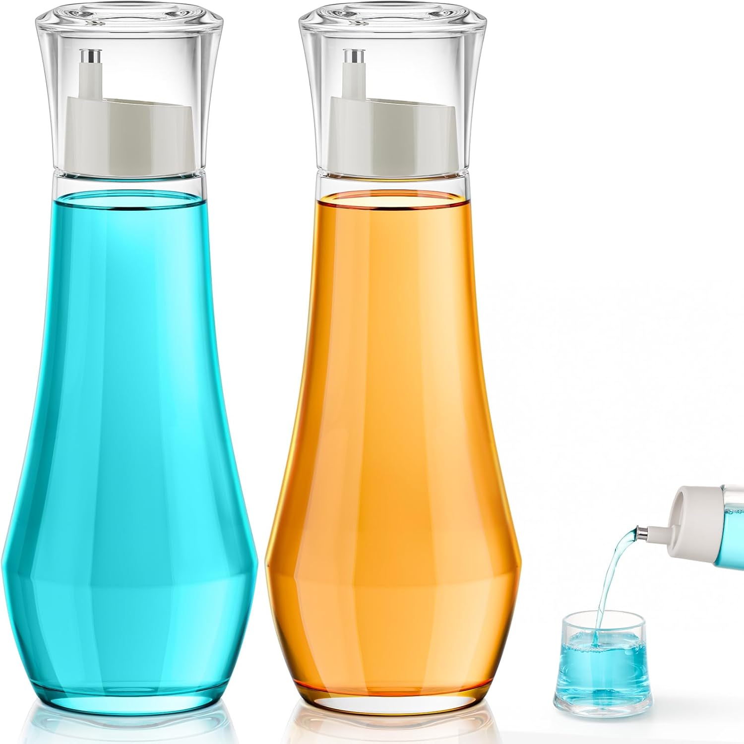 VITVITI Glass Mouthwash Dispenser for Bathroom, 8.8OZ Mouth Wash Container Bottl...