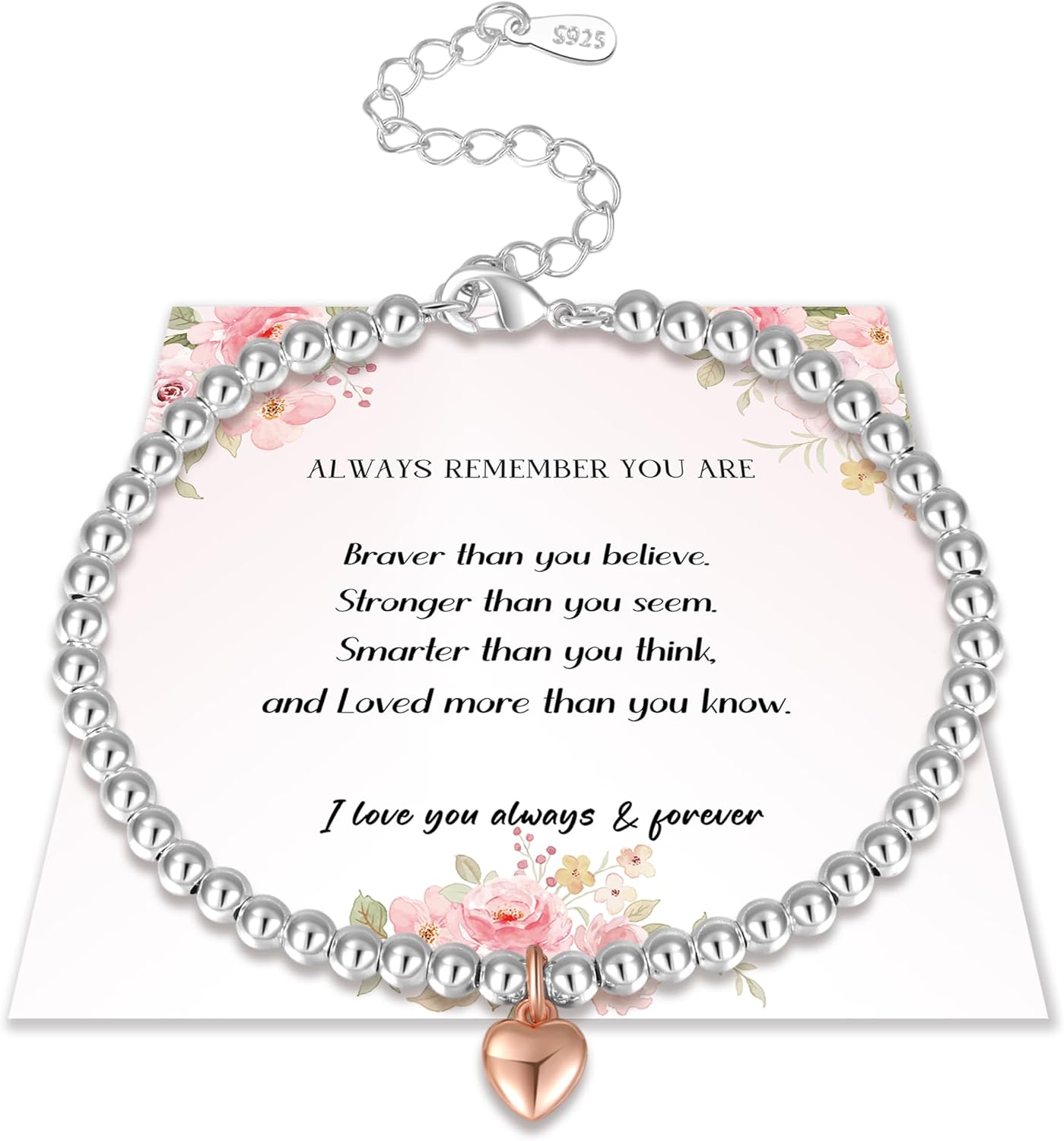 EXGOX Silver Bracelet for Women 925 Sterling Silver Bead Bracelet Infinity Love...