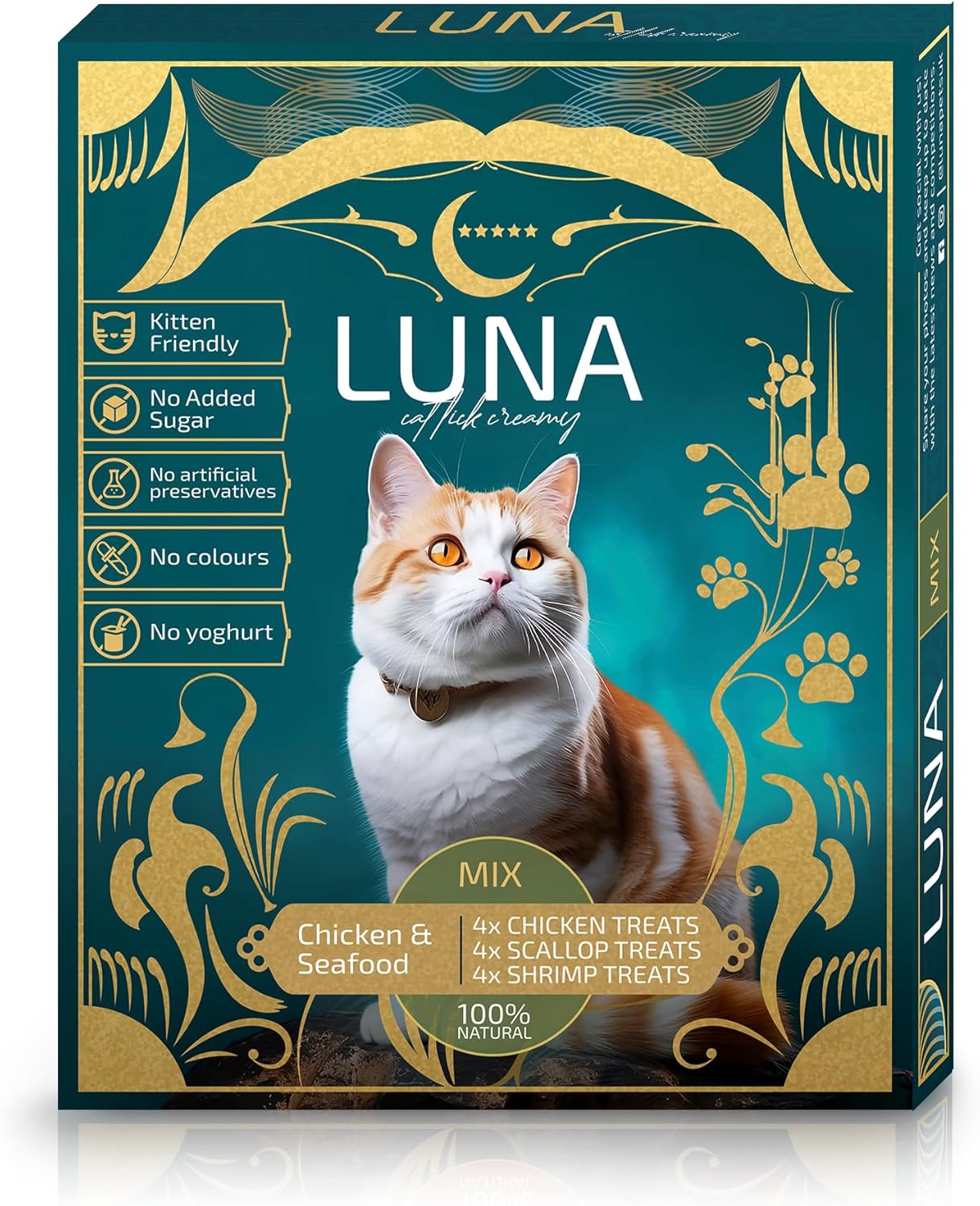 LUNA Premium Lickable Cat Treats 100% Natural Creamy Kitten Food & Kitten Treats...