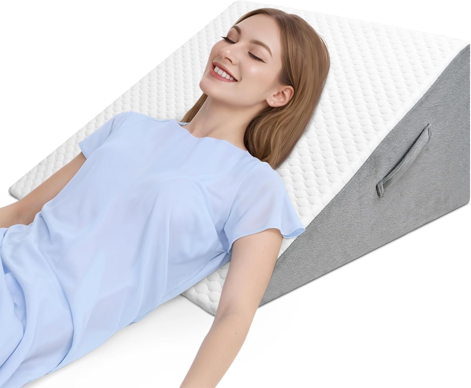 INFANZIA Bed Wedge Pillow, High-density Foam Triangle Pillow for Sleep Apnea, Ac...