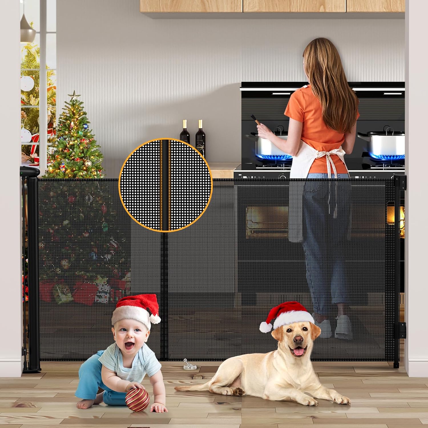 Reinforced Retractable Baby Gates, Special Uamector Mesh Baby Gate or Dog Gate,...