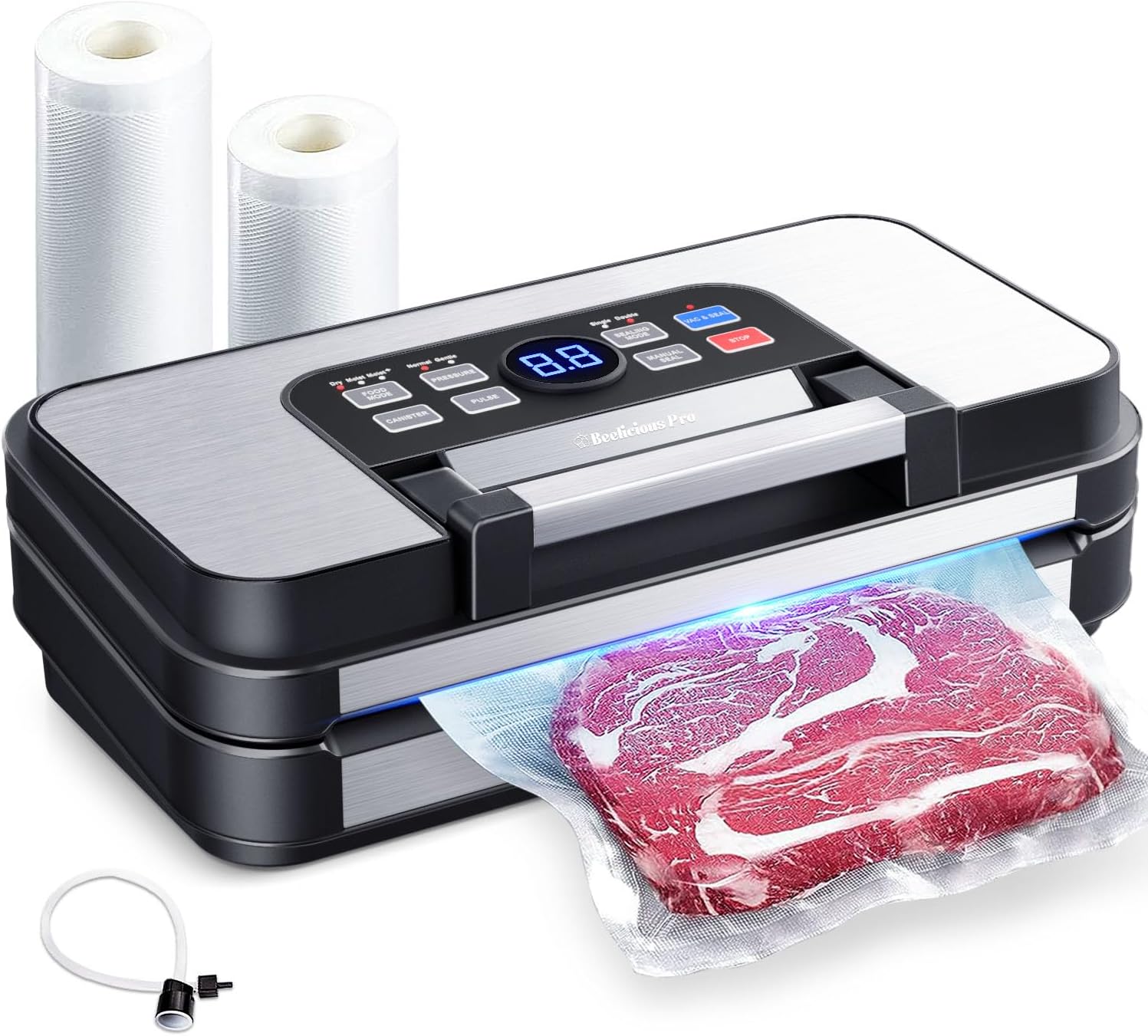 95Kpa Powerful Precision Pro Vacuum Sealer, with 10-in-1 Functions, Easy-Lock Ha...