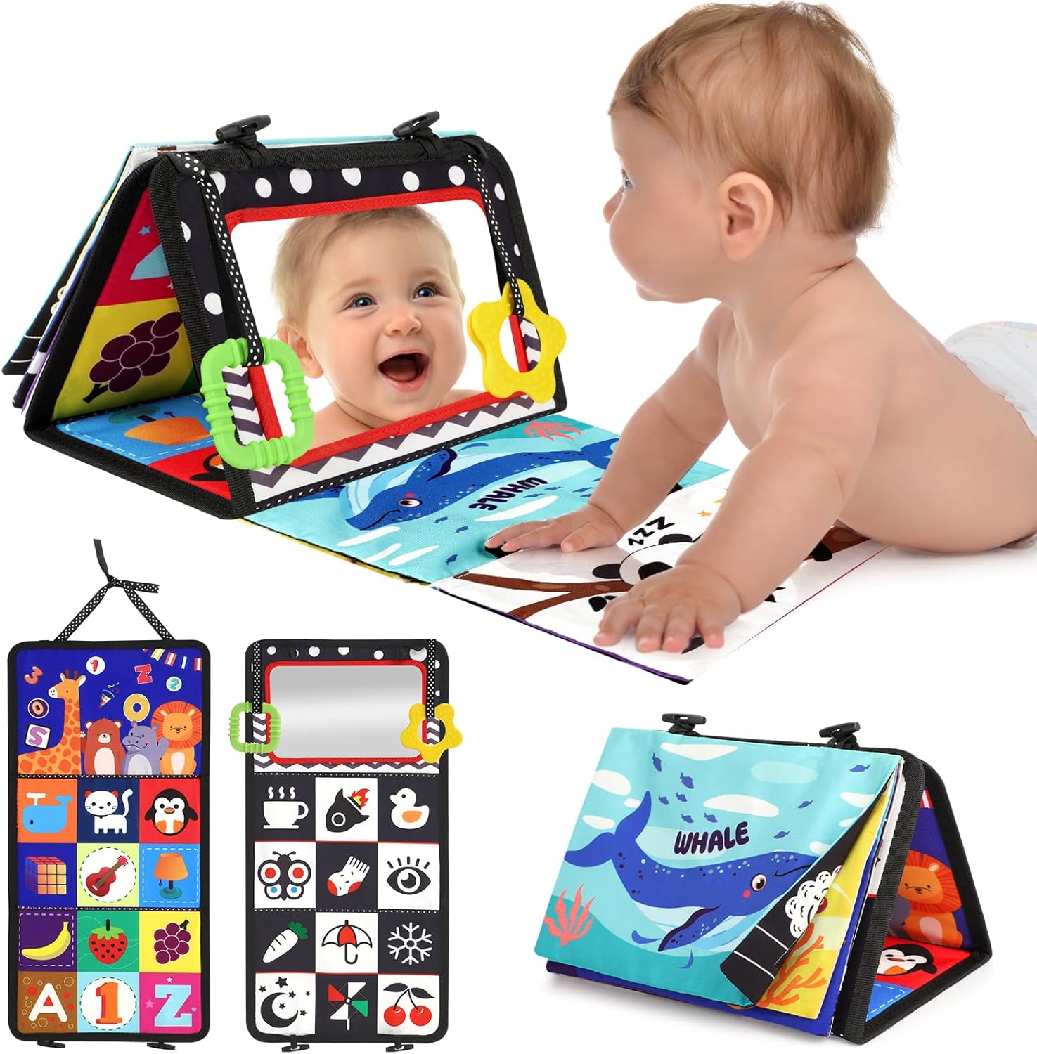 URMYWO Tummy Time Toy - Black and White High Contrast Baby Toys for Newborn - Ba...