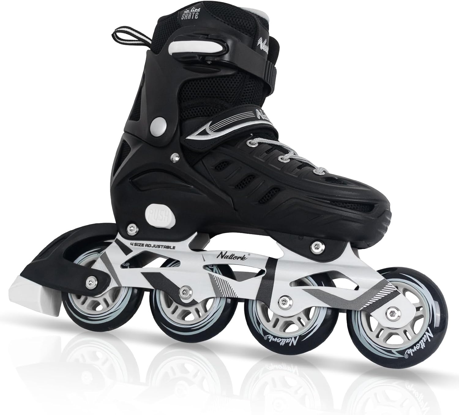Nattork Inline Skates for Boys and Girls Men Women, 4 Sizes Adjustable Blades Ro...