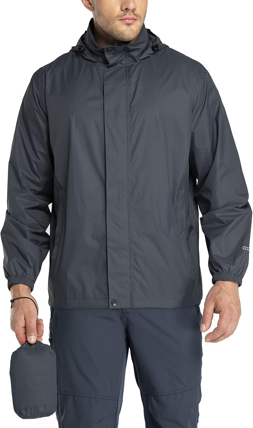 33,000ft Packable Rain Jacket Men's Lightweight Waterproof Rain Shell Jacket Rai...