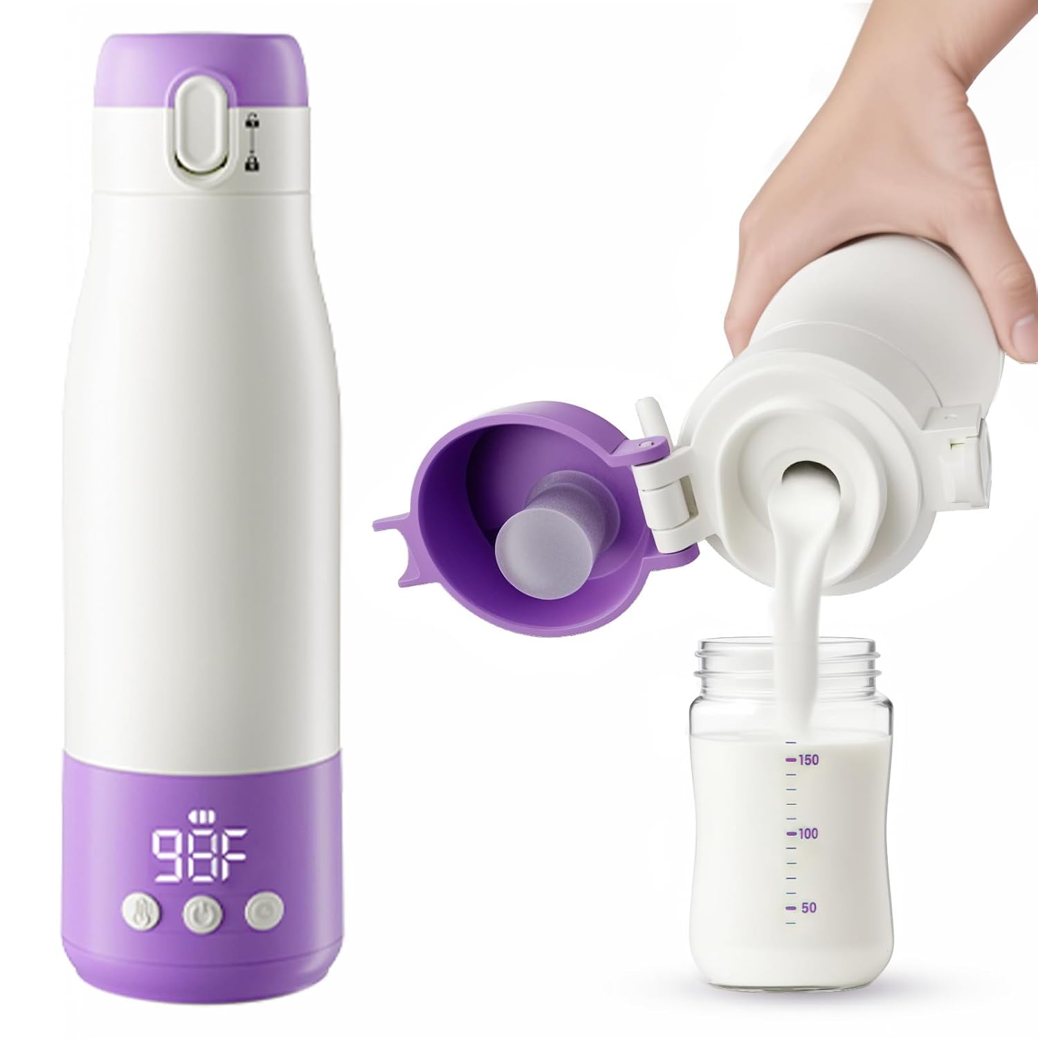 Portable Bottle Warmer for Travel, 3 Min Quick Heating with 12oz Capacity, SUS 3...