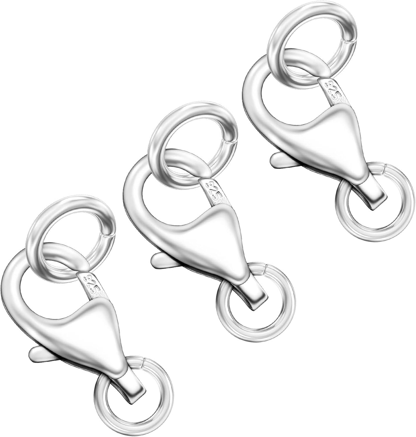 OHINGLT 925 Sterling Silver Lobster Claw Clasp with Closed Jump Rings,Necklace C...